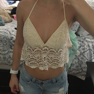 Lace Halter Crop Top